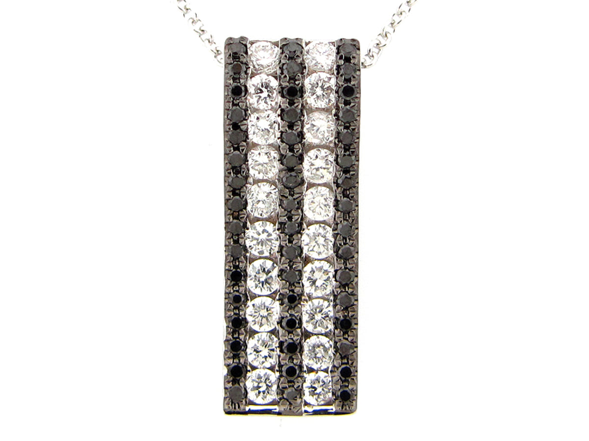 BLACK & WHITE DIAMOND PENDANT, 14KW (R/N)