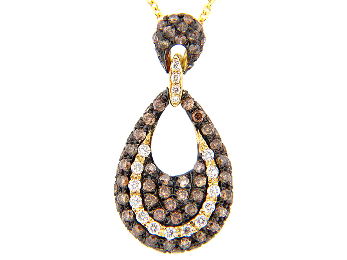 BROWN & WHITE DIAMOND PENDANT