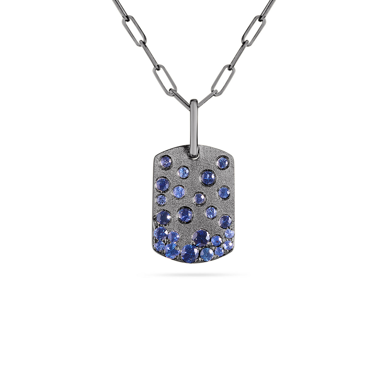 Sapphire Confetti Signature Dog Tag Necklace