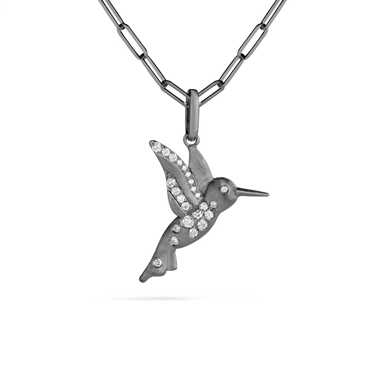 Diamond Confetti Hummingbird Pendant