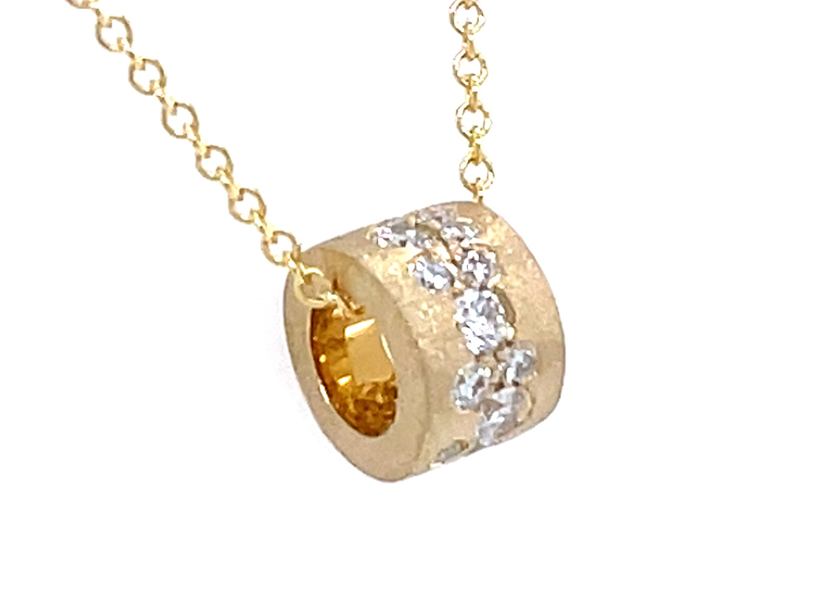 Diamond Confetti Cylinder Slide Pendant, 18" Bolo Chain
