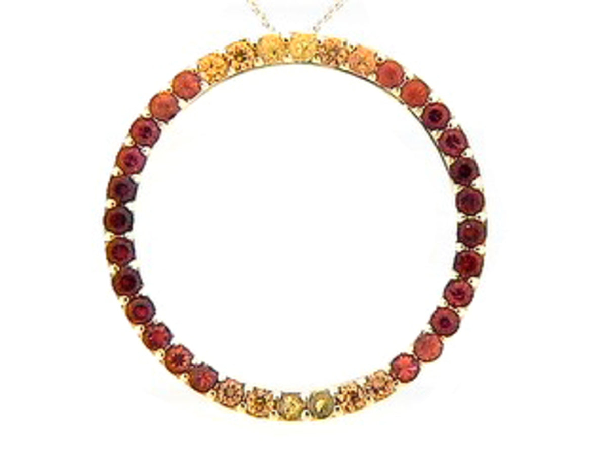 ORANGE SAPPHIRE PENDANT, 14KY (H/U)