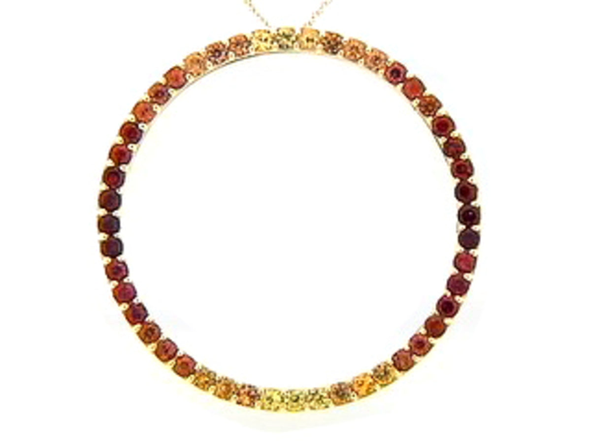 ORANGE SAPPHIRE PENDANT, 14KY (H/U)
