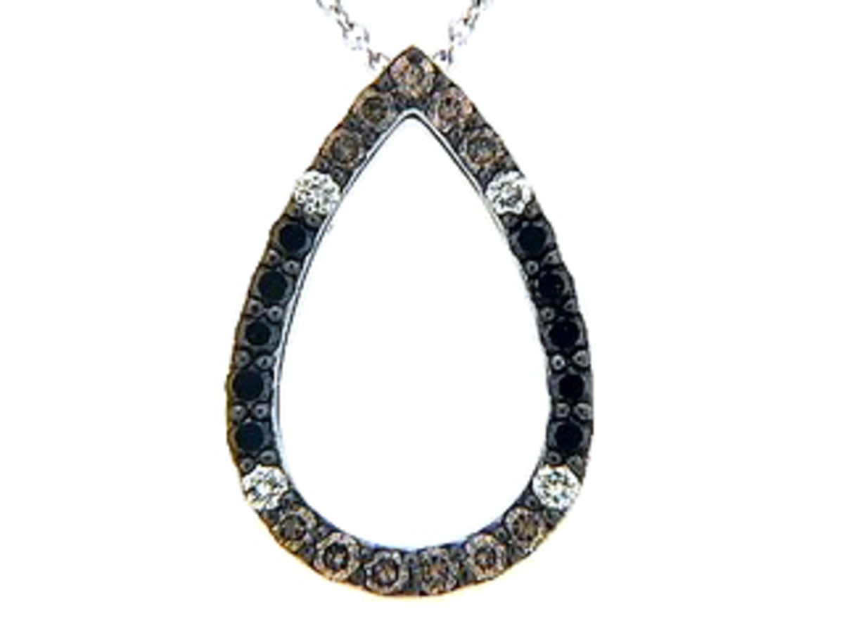 BLACK, BROWN & WHITE DIAMOND, 14KW (R/N)