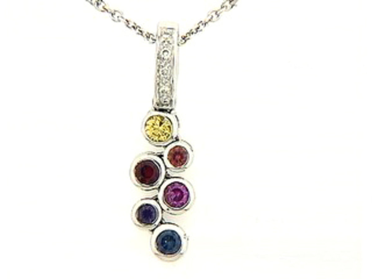 RAINBOW SAPPHIRE & DIAMOND PENDANT