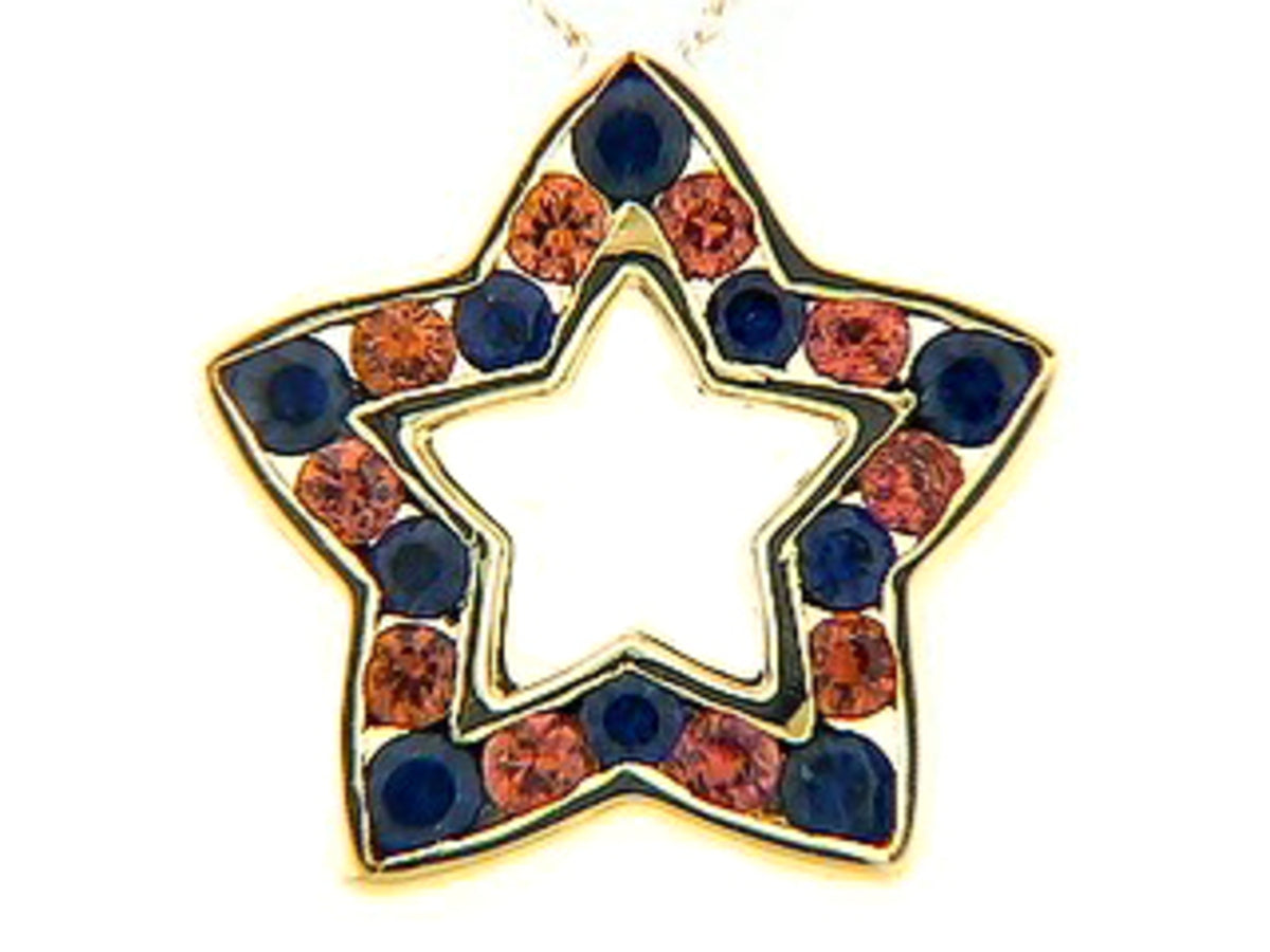 SAPPHIRE & ORANGE SAPPHIRE PENDANT