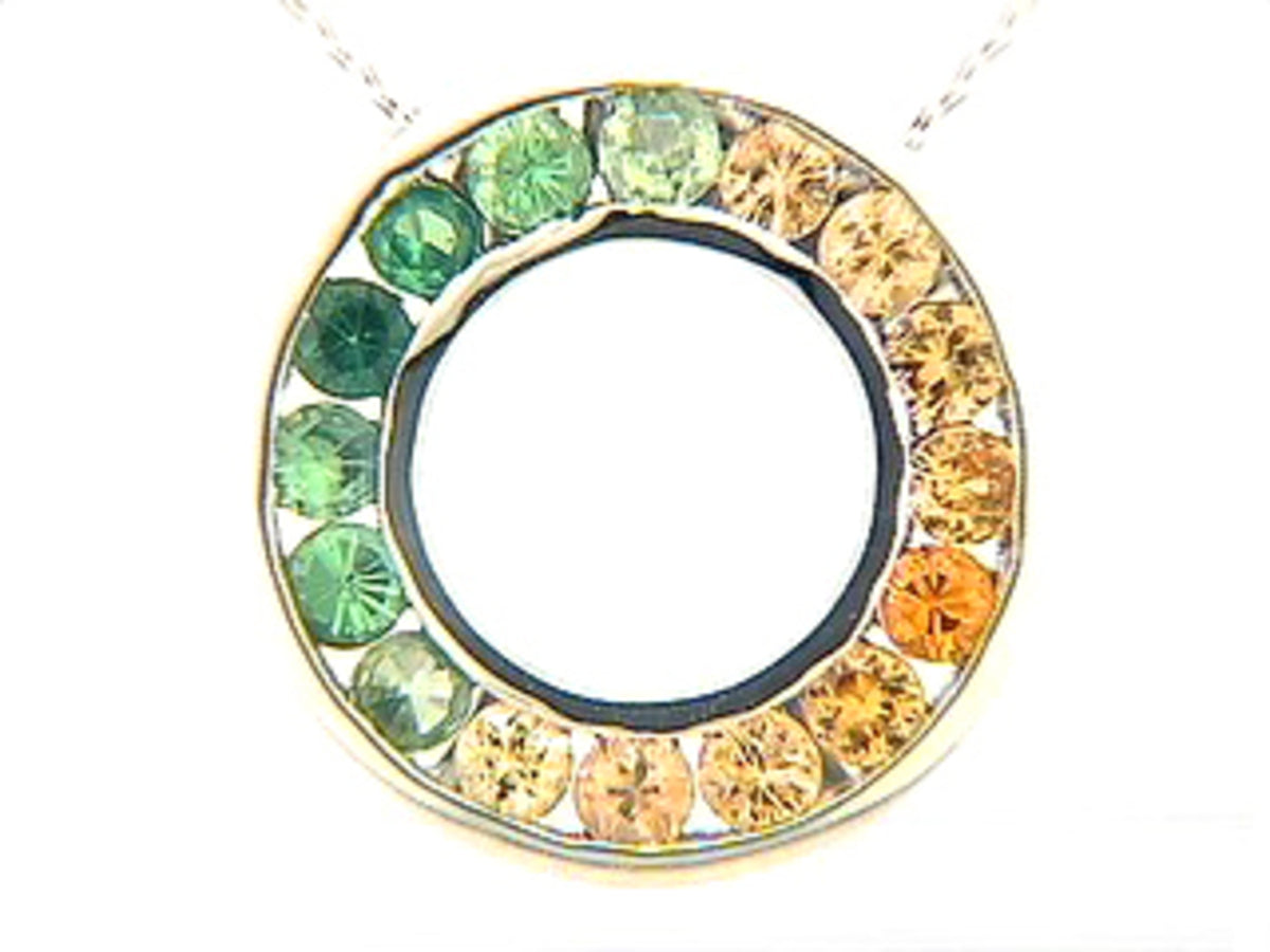 ORANGE SAPPHIRE & TSAVORITE PENDANT