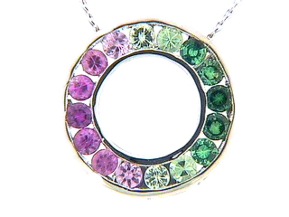 TSAVORITE & PINK SAPPHIRE PENDANT