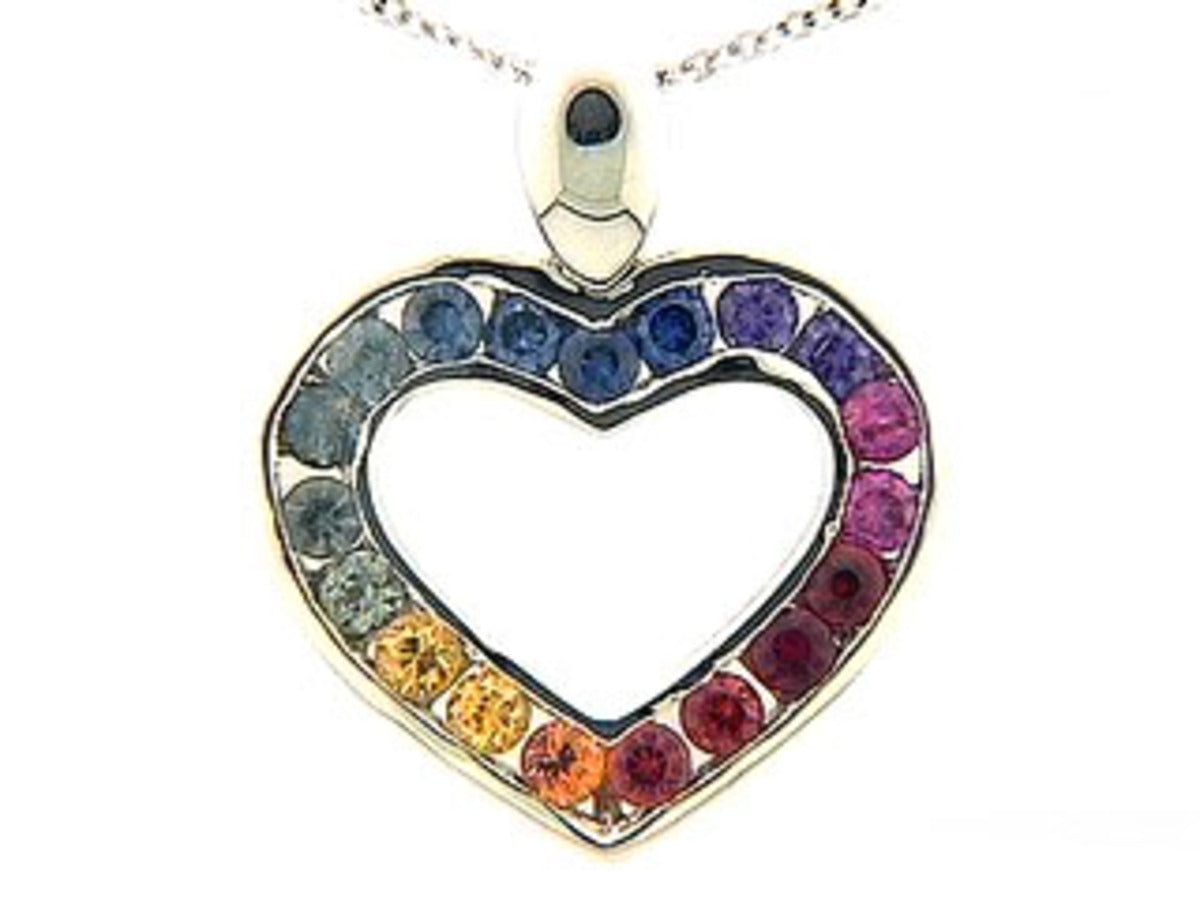 RAINBOW SAPPHIRE PENDANT, 18KW (H/U)