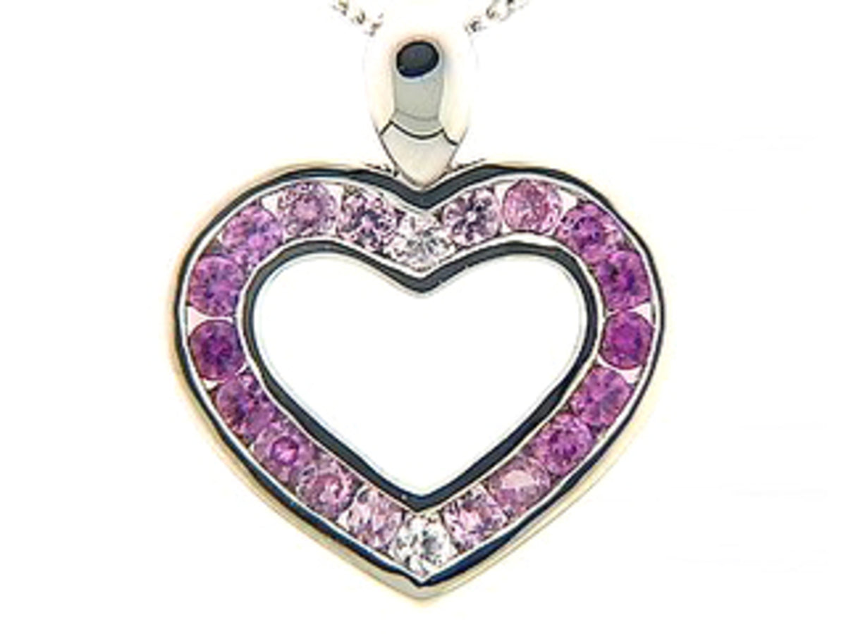 PINK SAPPHIRE PENDANT, 14KW (H)