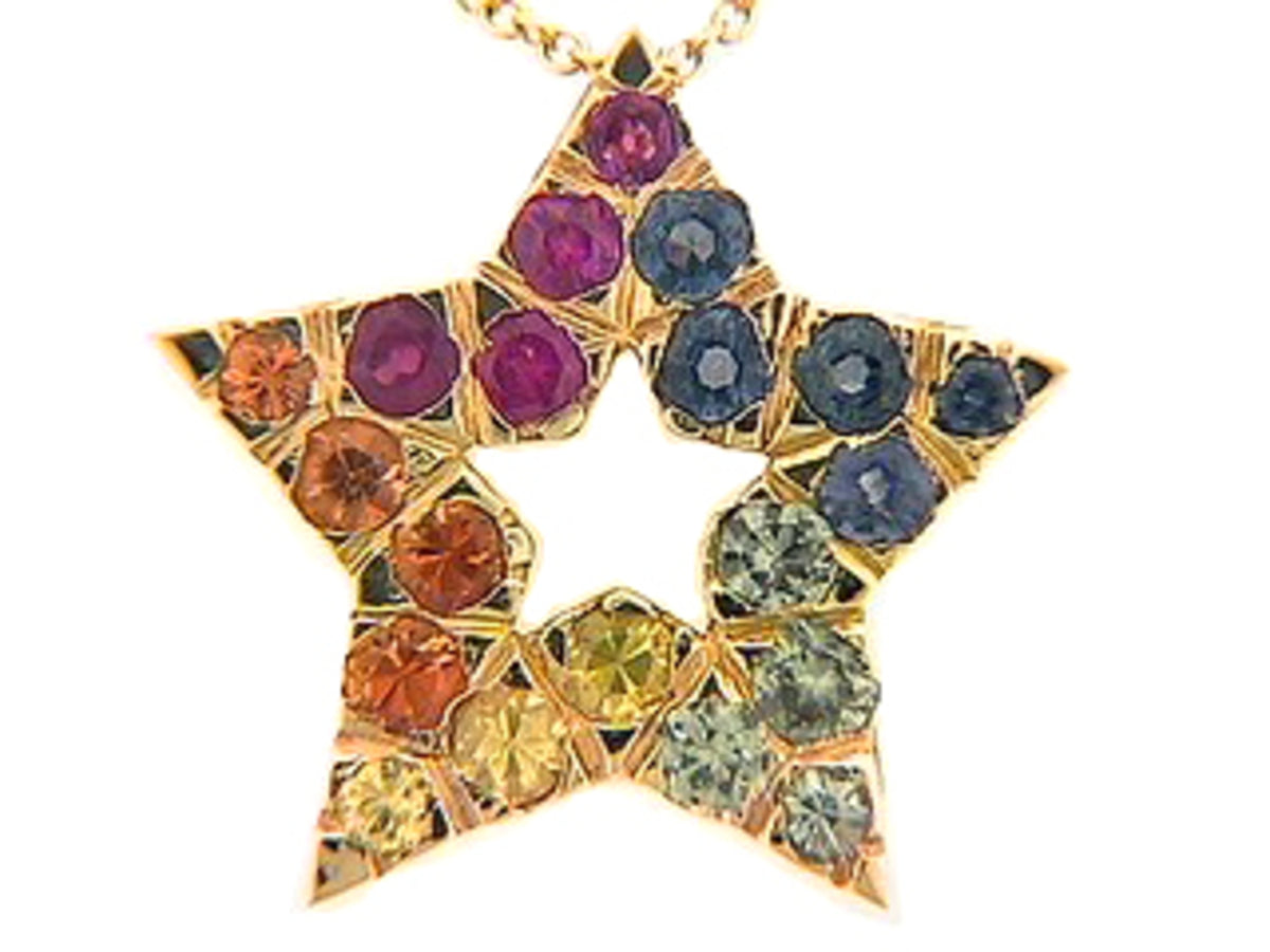 Rainbow Sapphire Star Pendant