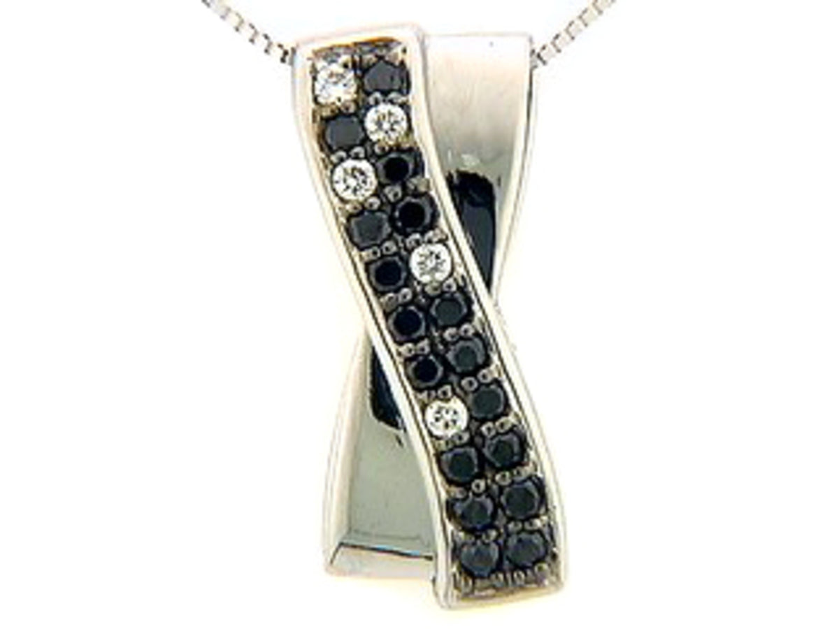 BLACK & WHITE DIAMOND PENDANT, 18KW (R/N)