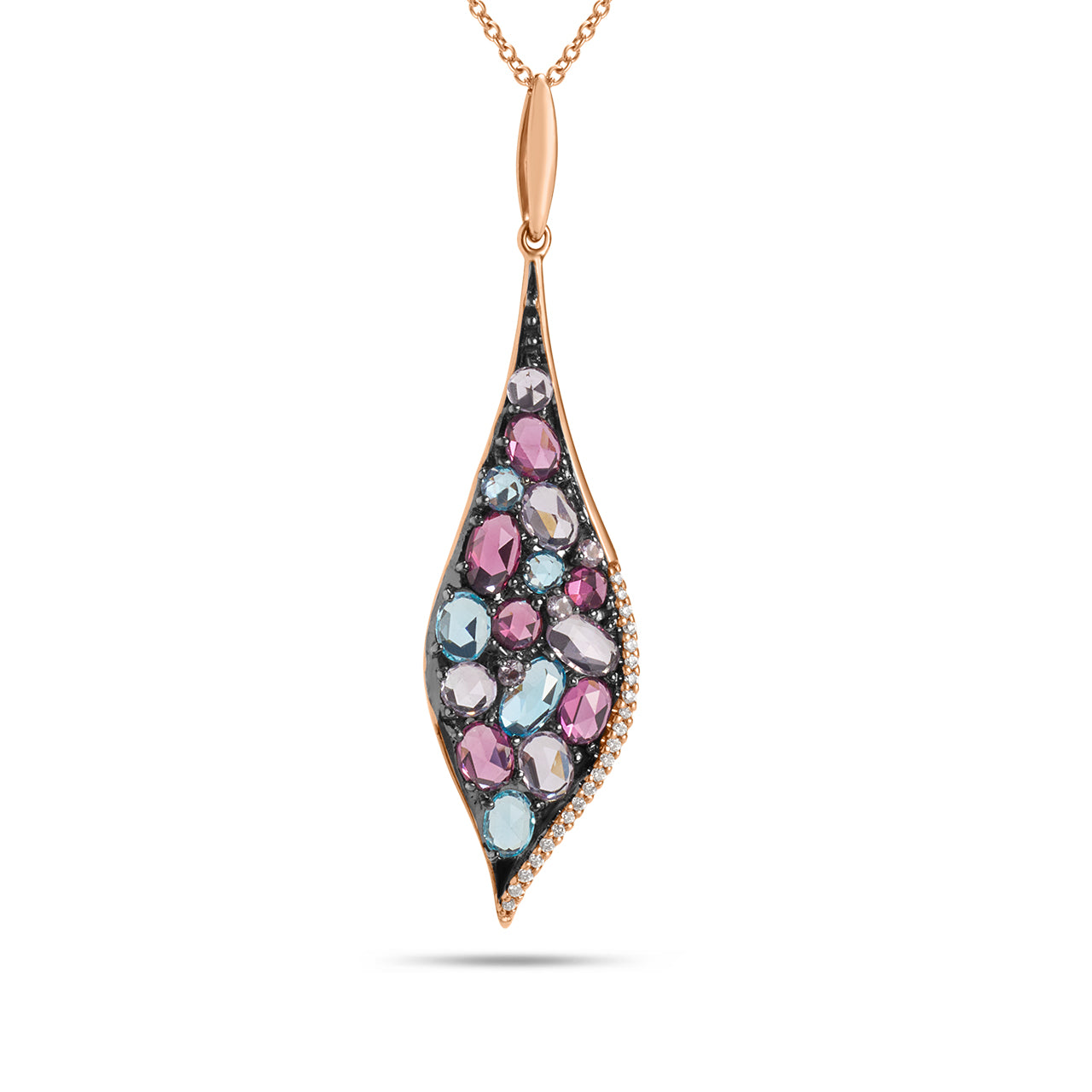 Mix Gem Teardrop Necklace