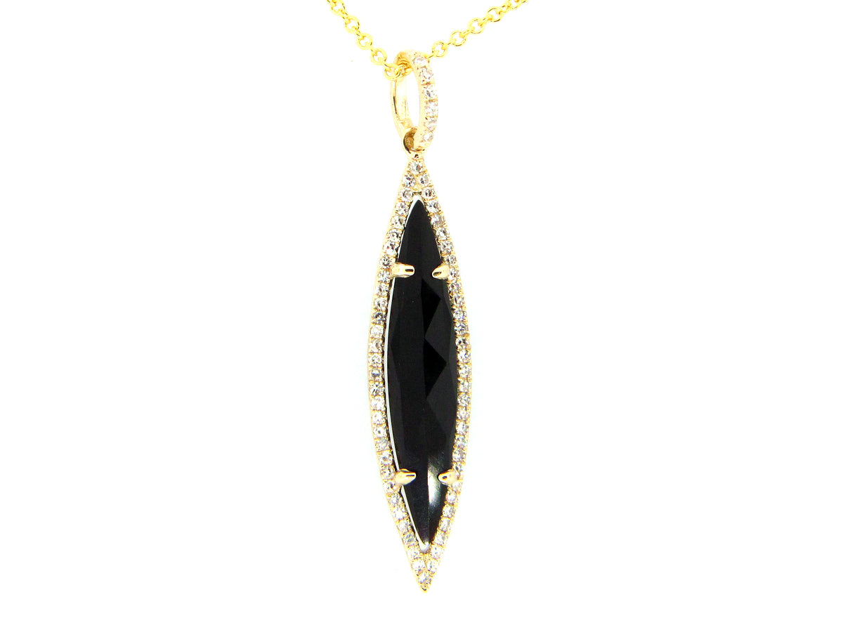 BLACK ONYX & DIAMOND PENDANT