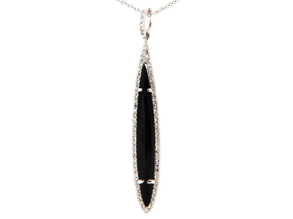 BLACK ONYX & DIAMOND PENDANT