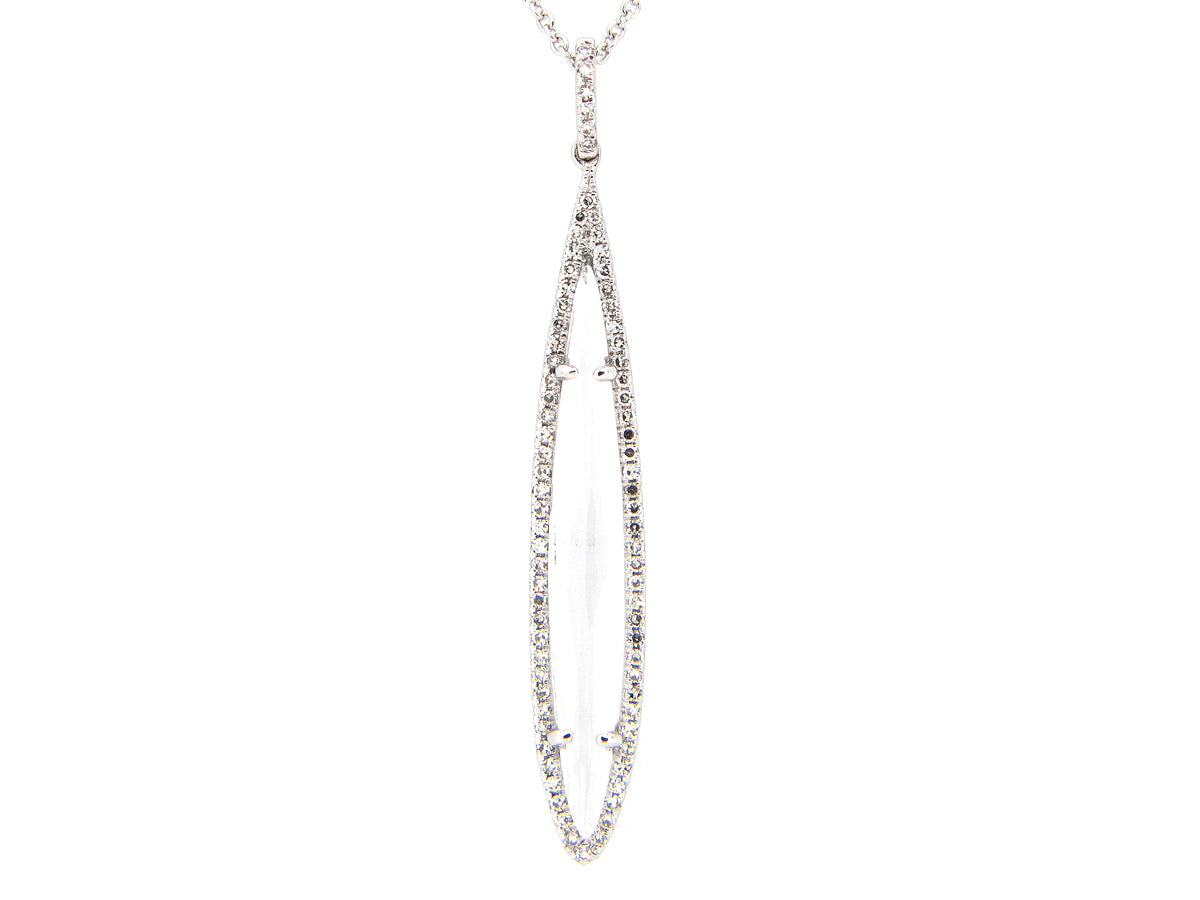 WHITE TOPAZ & DIAMOND PENDANT