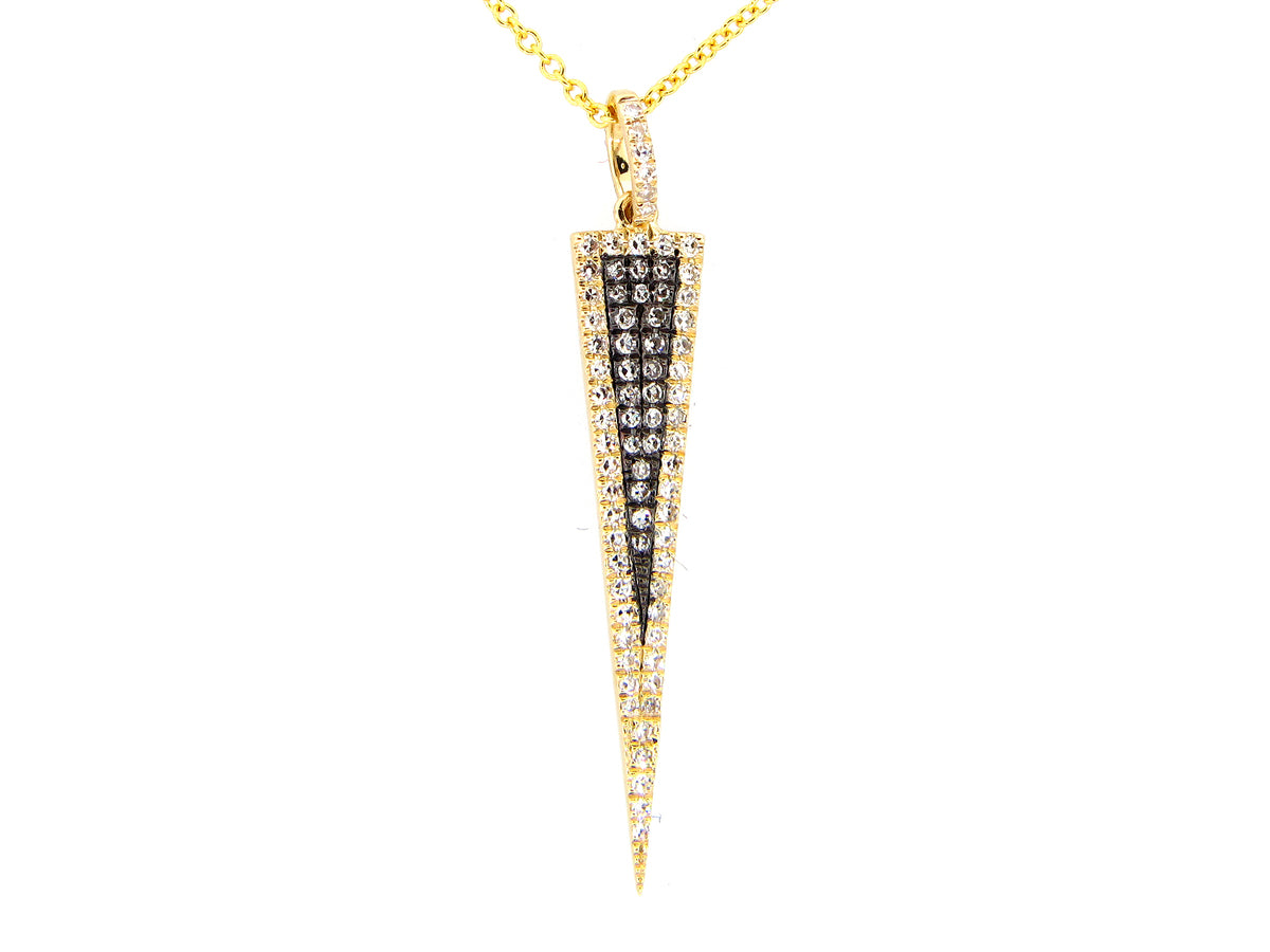 DIAMOND PENDANT, 14K YELLOW GOLD, CENTER DIAMONDS, BLACK FINISH (N)