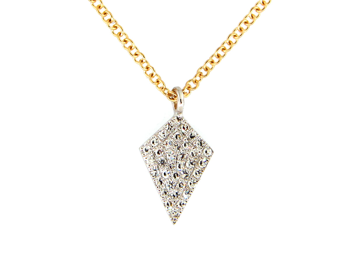 DIAMOND KITE PENDANT NECKLACE, 18" BOLO CHAIN, 14KWY (N)