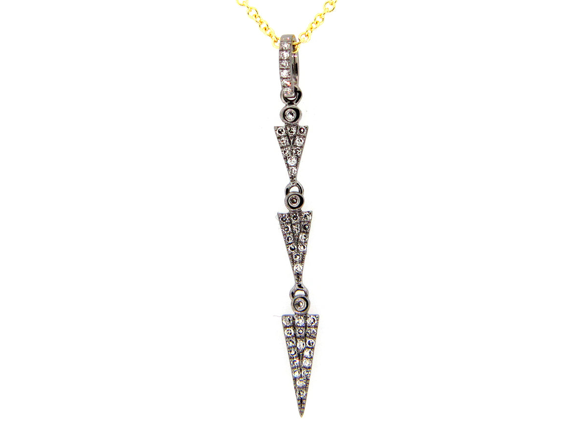 DIAMOND PENDANT, 14K BLACK FINISH, YELLOW CHAIN (N)