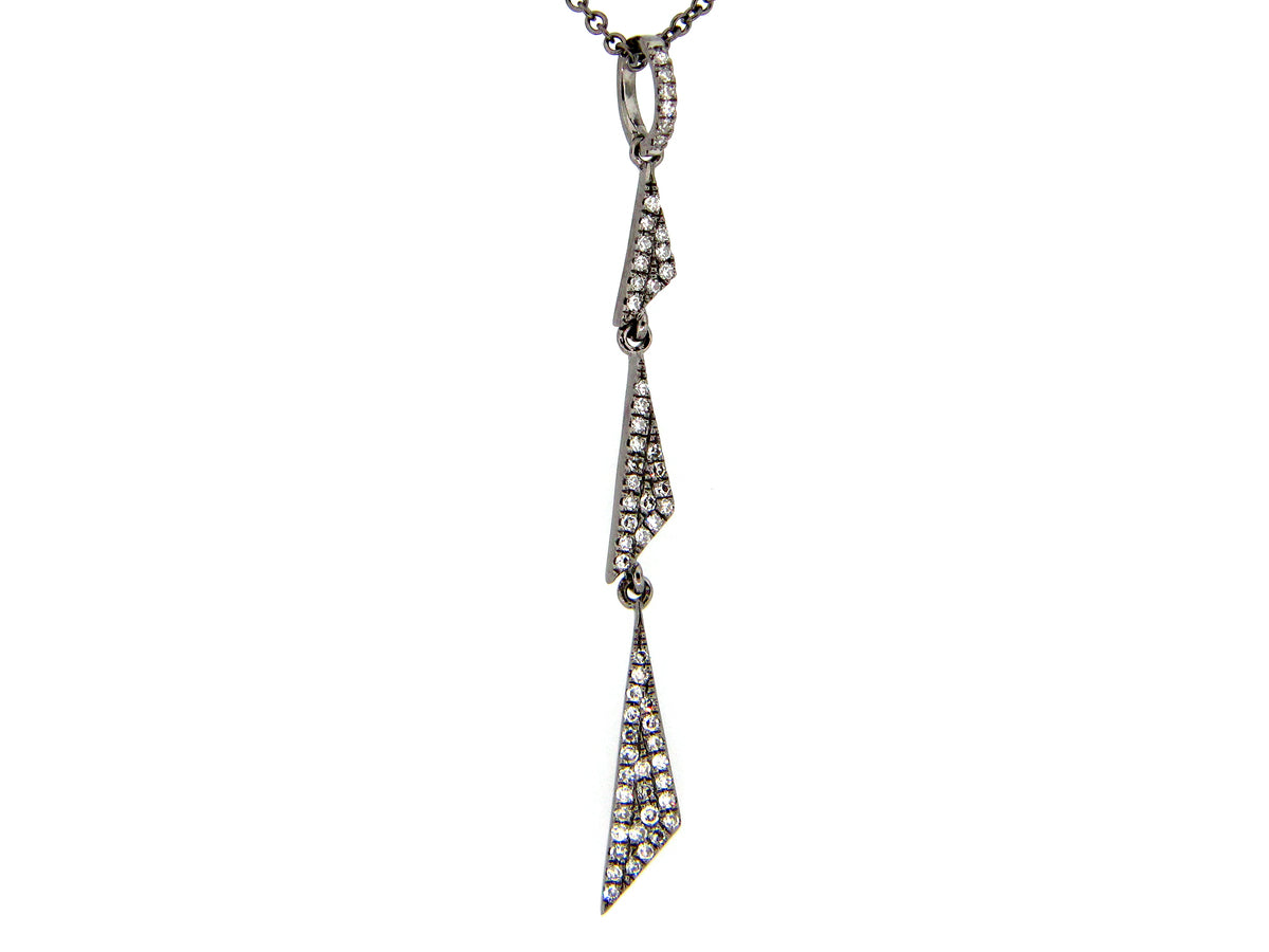 DIAMOND PENDANT, 14K BLACK FINISH, (N)