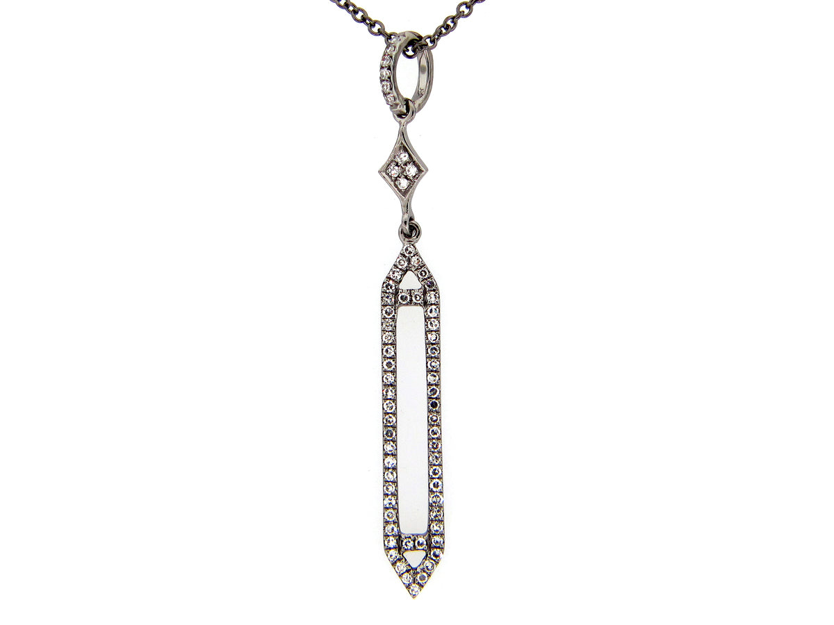DIMAOND PENDANT, 14K BLACK FINISH, (N)