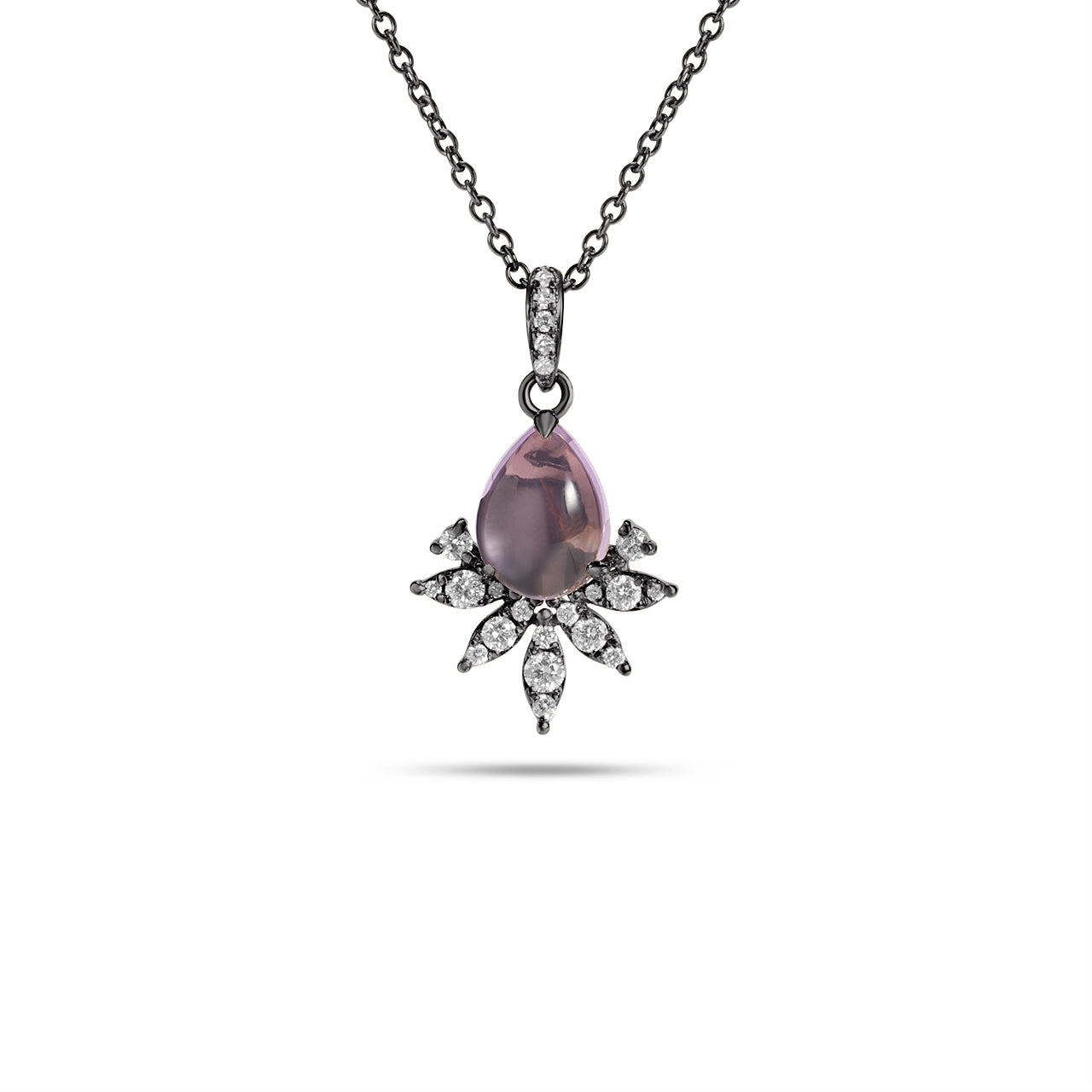 Amethyst & Diamond Budding Necklace