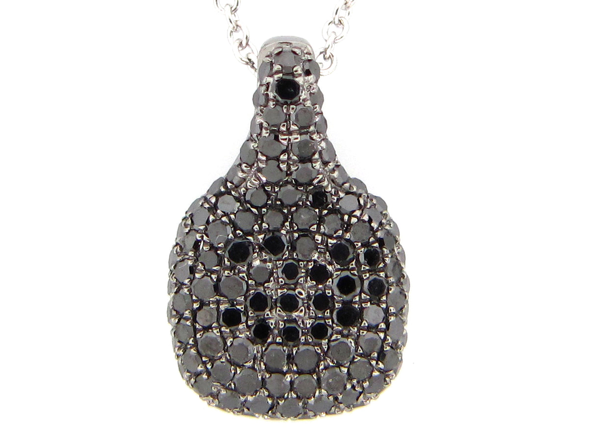 BLACK DIAMOND PENDANT, 14K BLACK FINISH/ WHITE CHAIN (R)