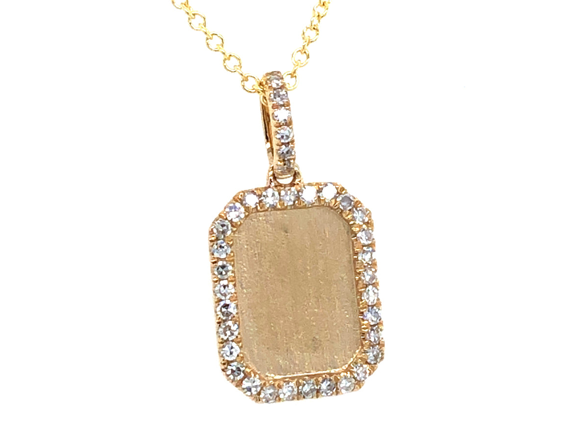 DIAMOND OCTAGON PENDANT, SATIN FINISH