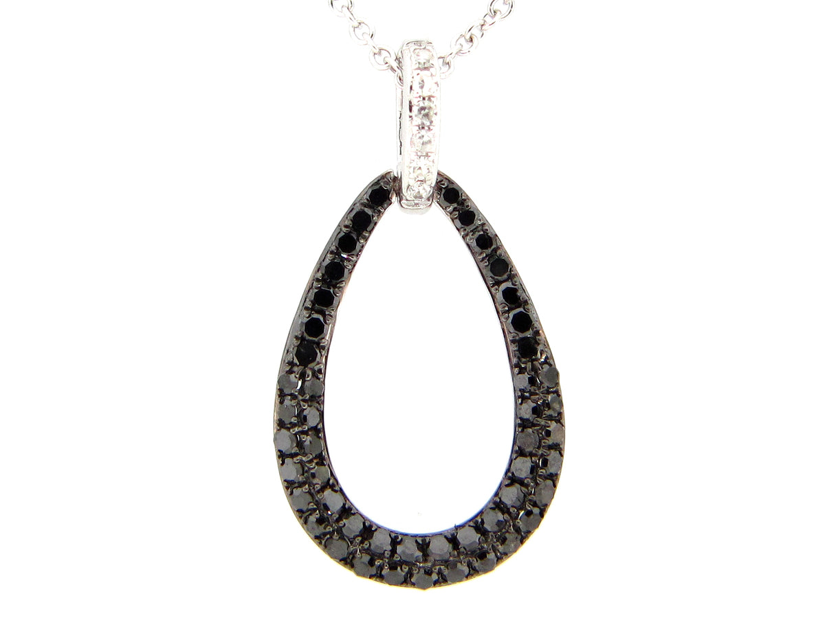 BLACK & WHITE DIAMOND PENDANT, 14KW (R/N)