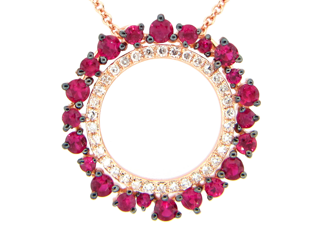 RUBY & DIAMOND CIRCLE PENDANT
