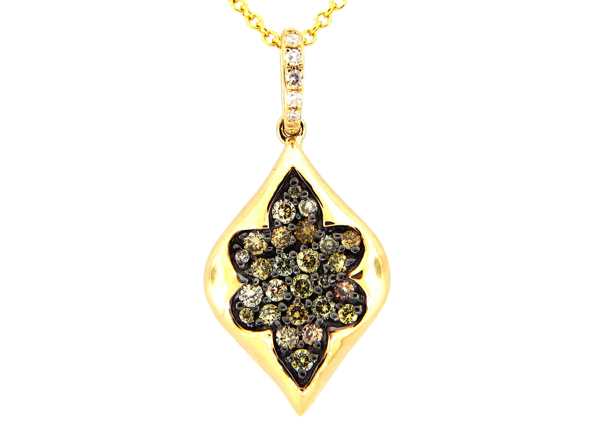 FANCY COLOR DIAMOND PENDANT, 14KY (N)