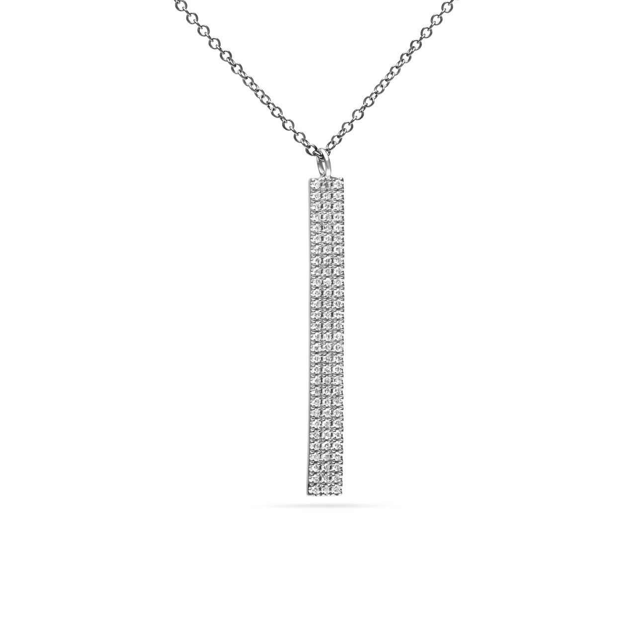 Diamond Pave Vertical Bar Necklace