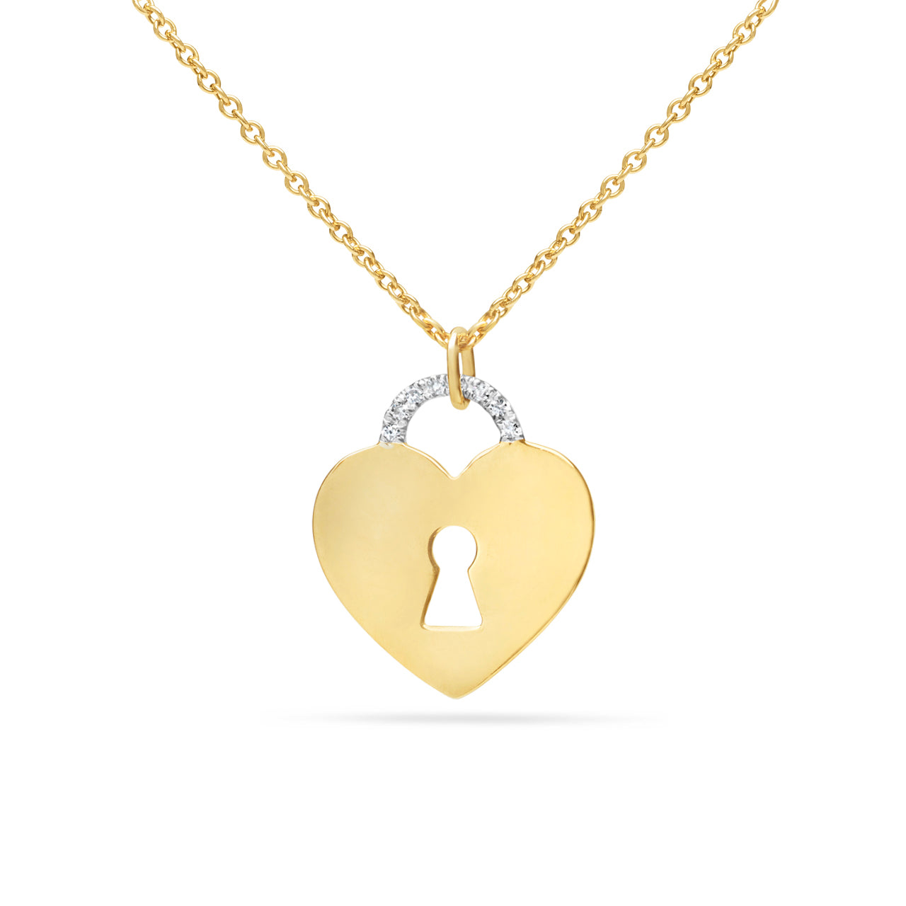 Diamond Heart Key Necklace
