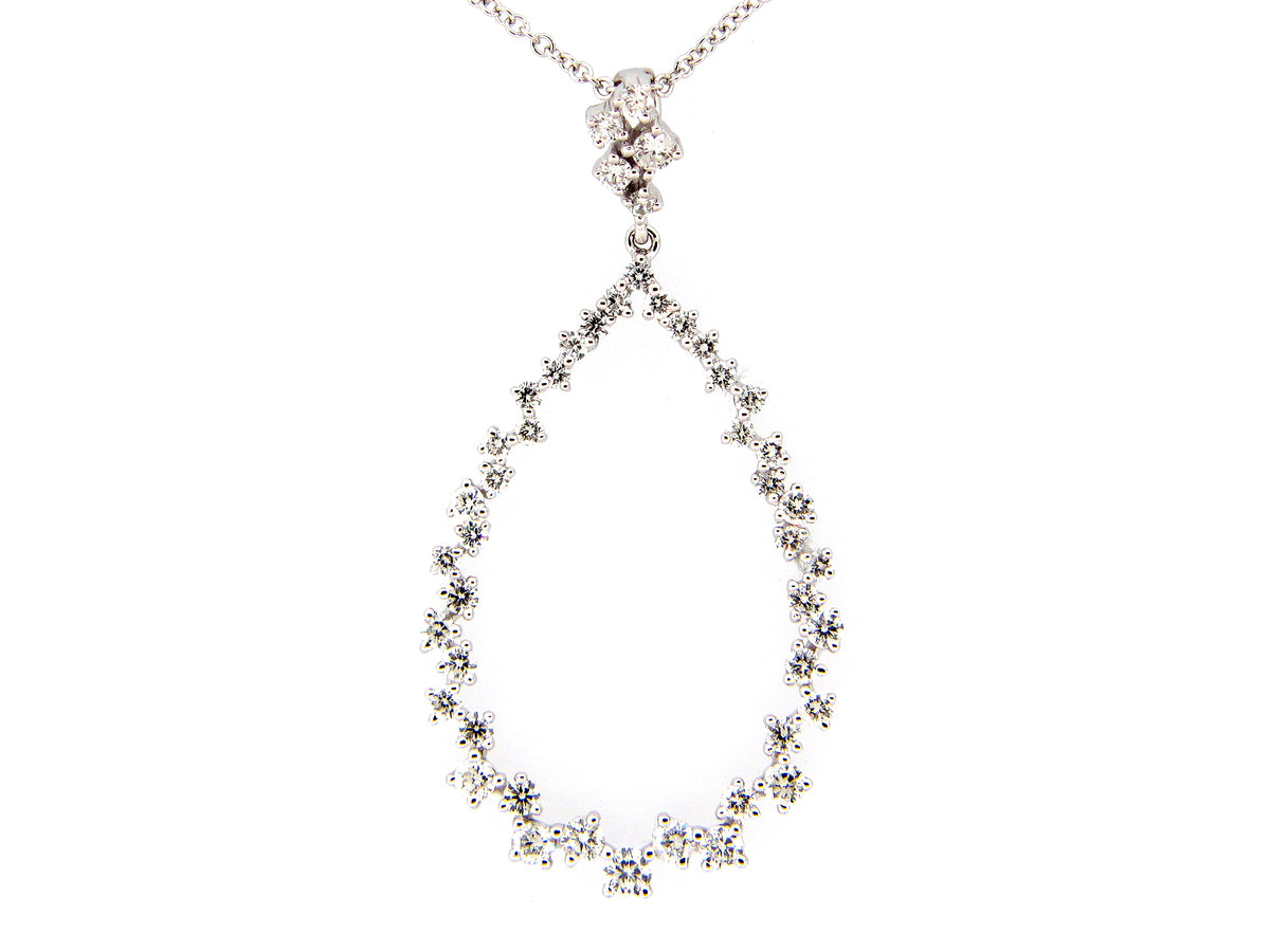 DIAMOND OPEN TEAR DROP PENDANT