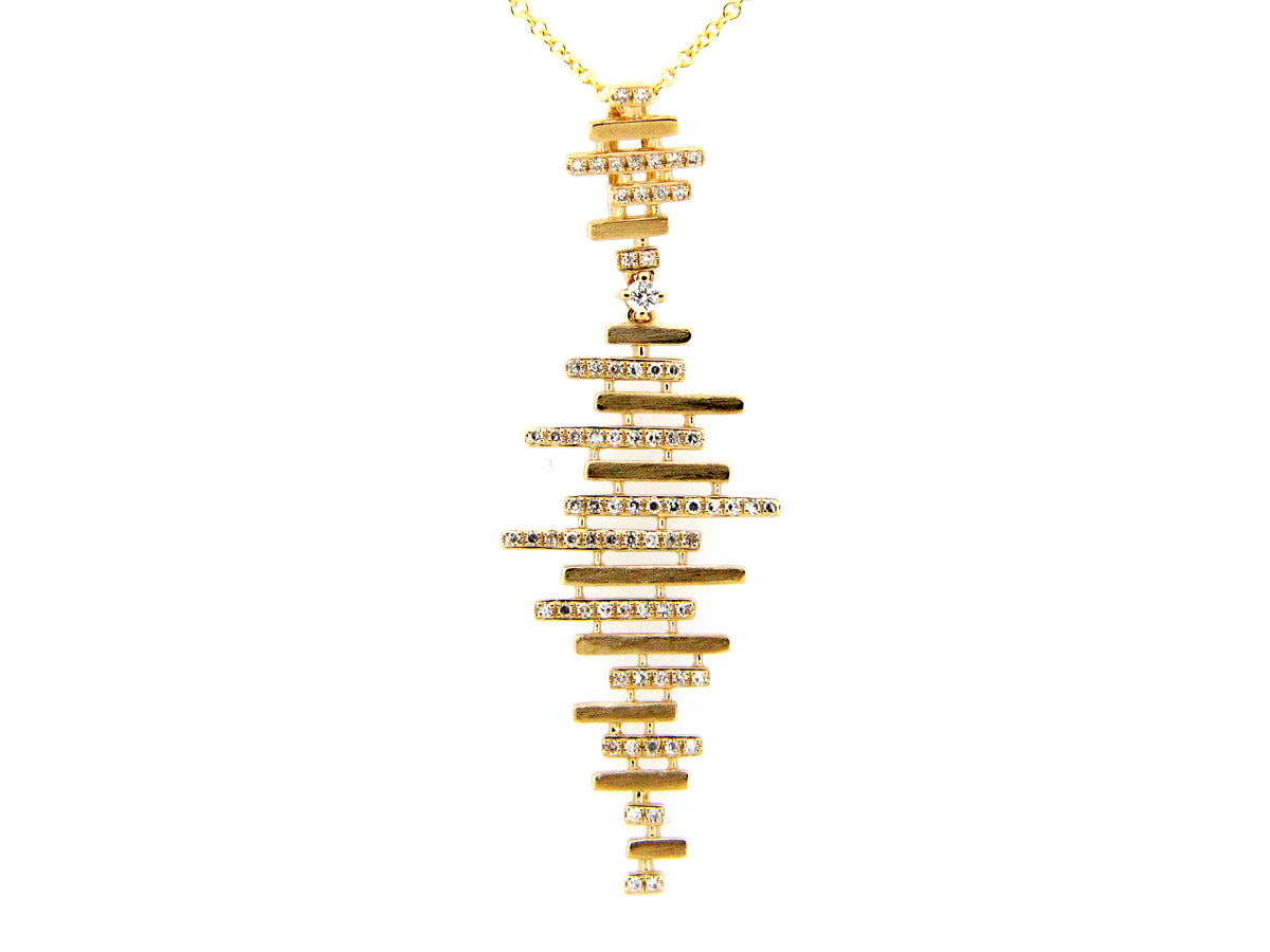 DIAMOND LAYER PENDANT, 14KY (N)