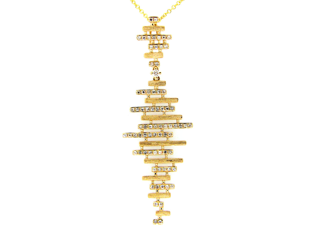 DIAMOND LAYER PENDANT, 14KY (N)