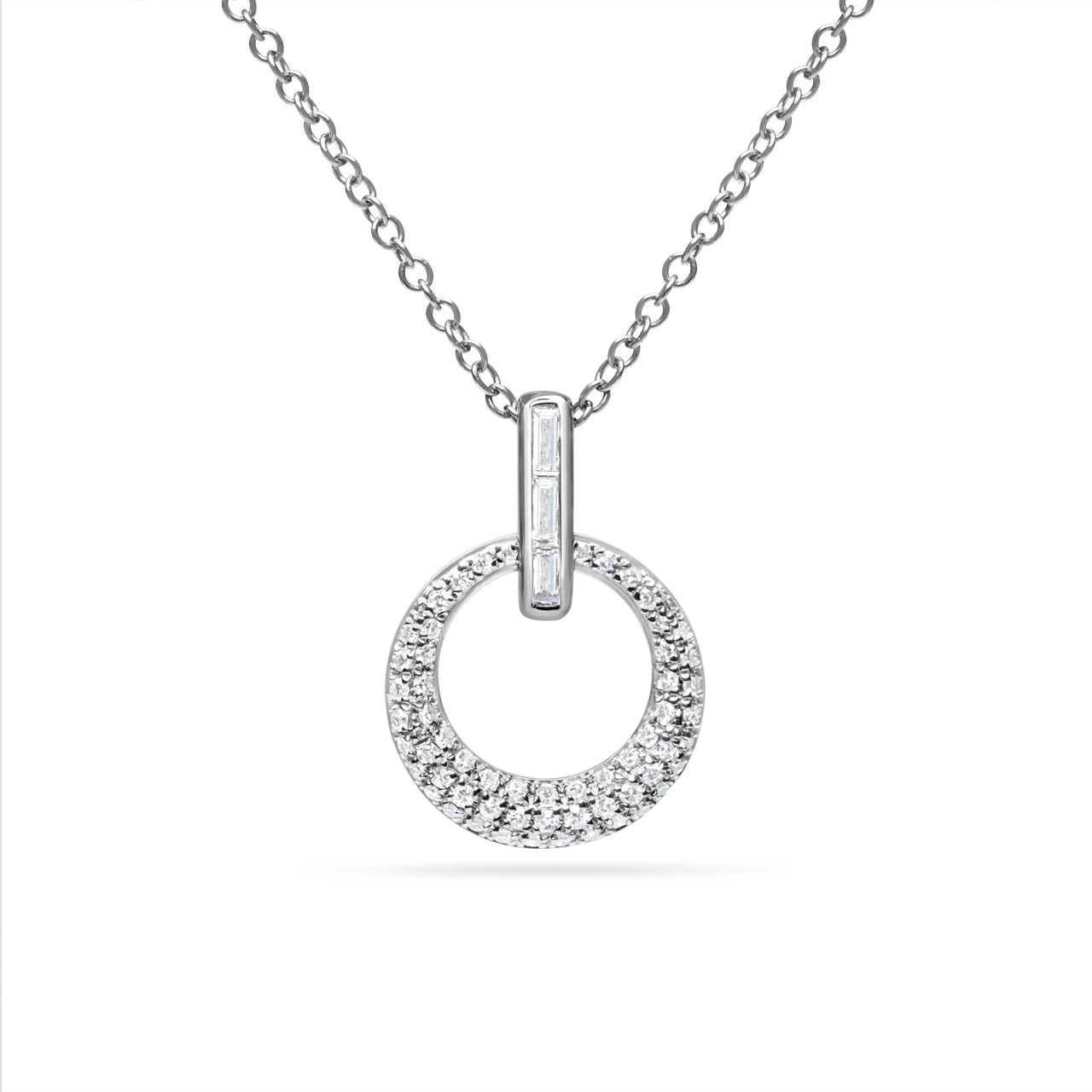 Diamond Circle Door Knocker Necklace