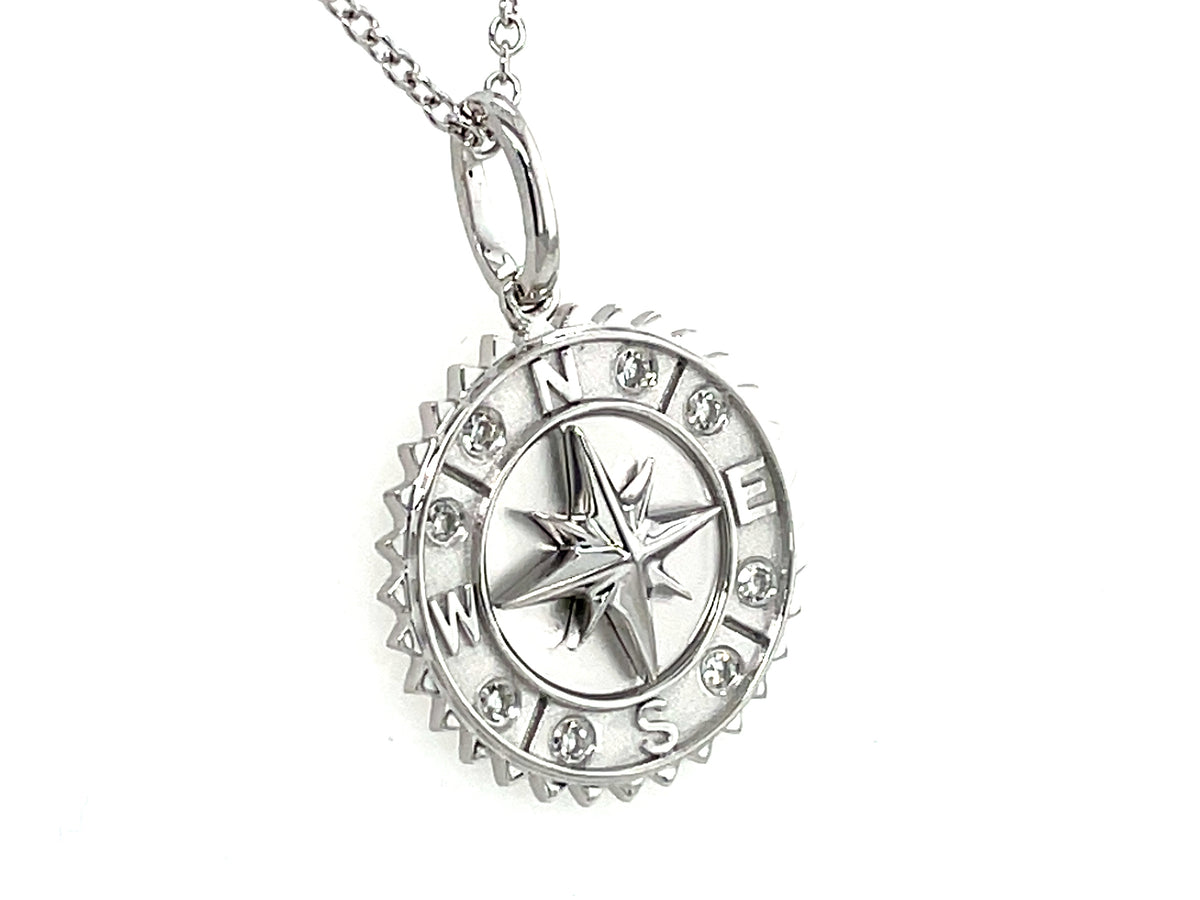 Diamond Compass Medallion Pendant