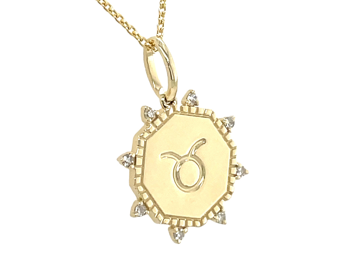 DIAMOND PENDANT, TAURUS SIGN