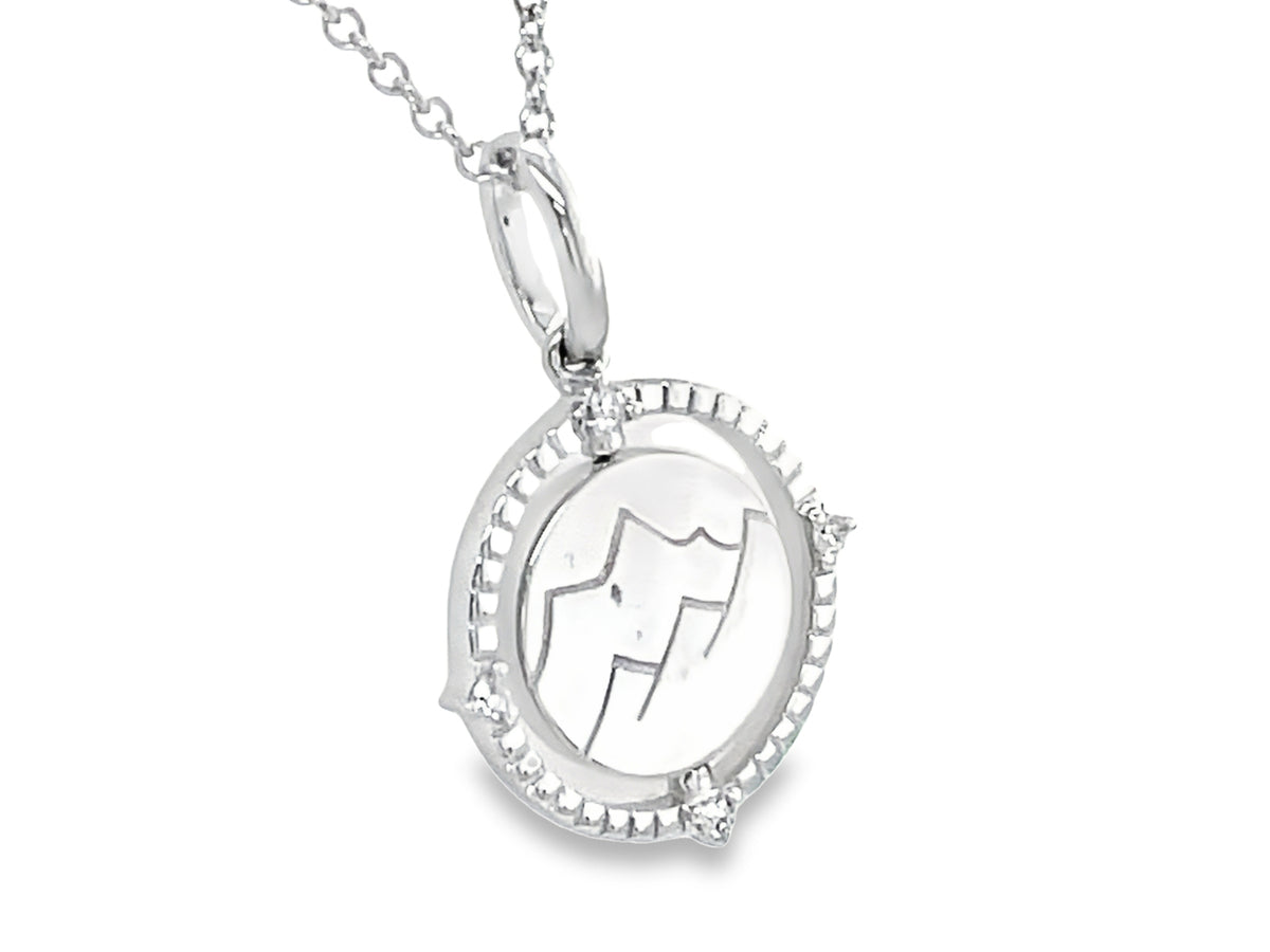 Diamond Flip Disc Mountain Snowflake Pendant