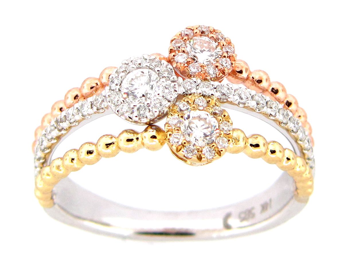 DIAMOND RING, 14KW/Y/R (N)