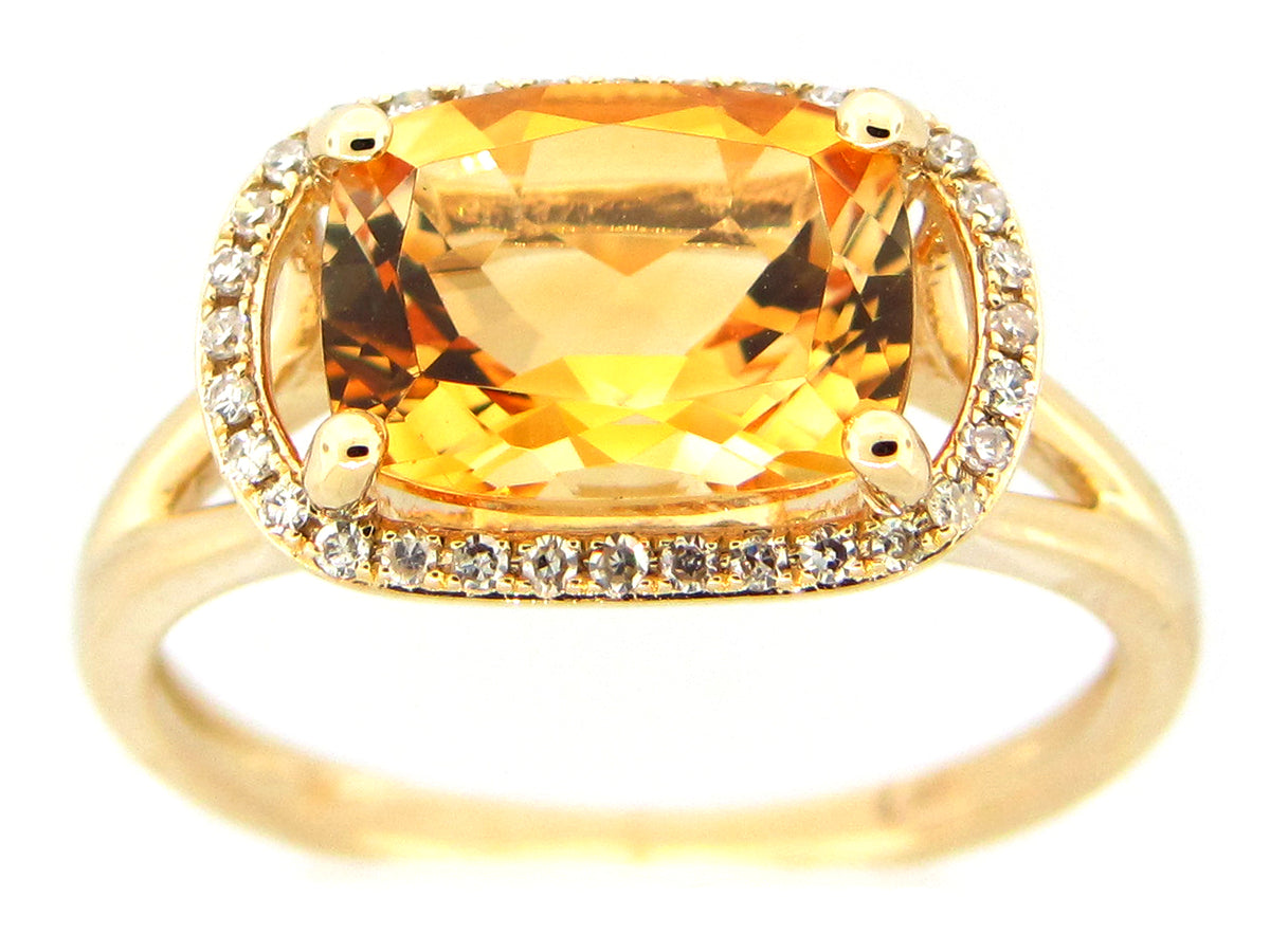 Citrine Diamond Ring