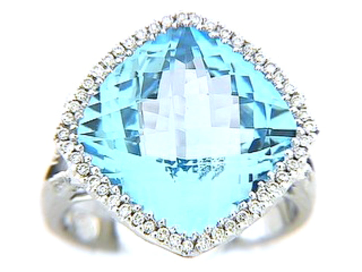 CHB BLUE TOPAZ & DIAMOND RING