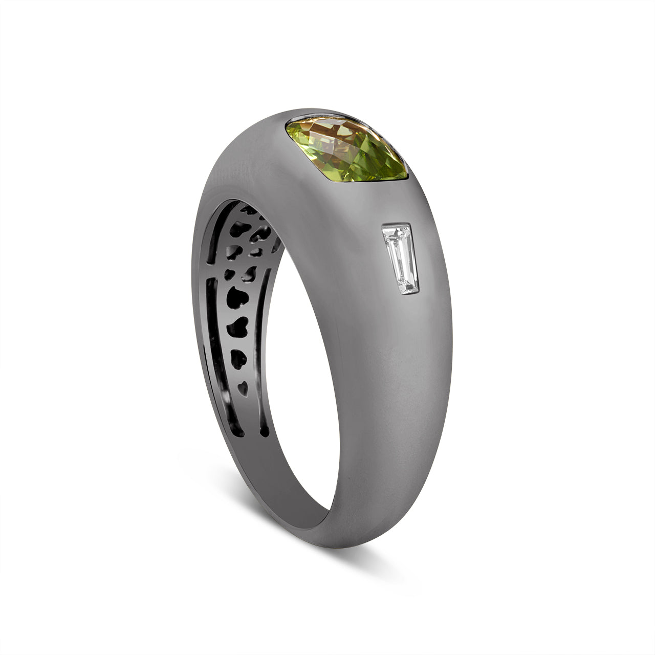 Peridot & Diamond Gypsy Ring