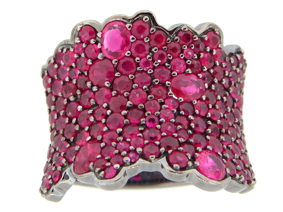 RUBY RING, BLACK FINISH, 14KW (H)