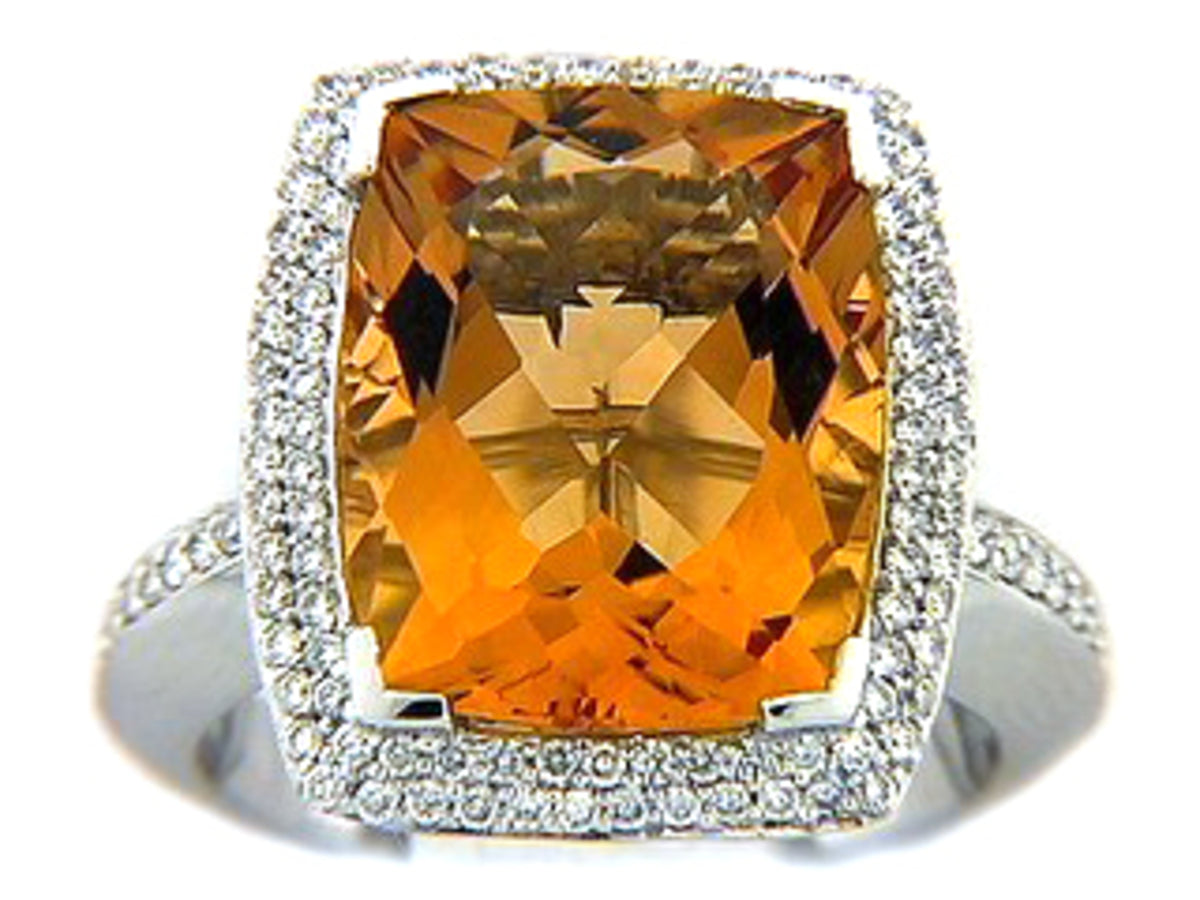 CHB CITRINE & DIAMOND RING