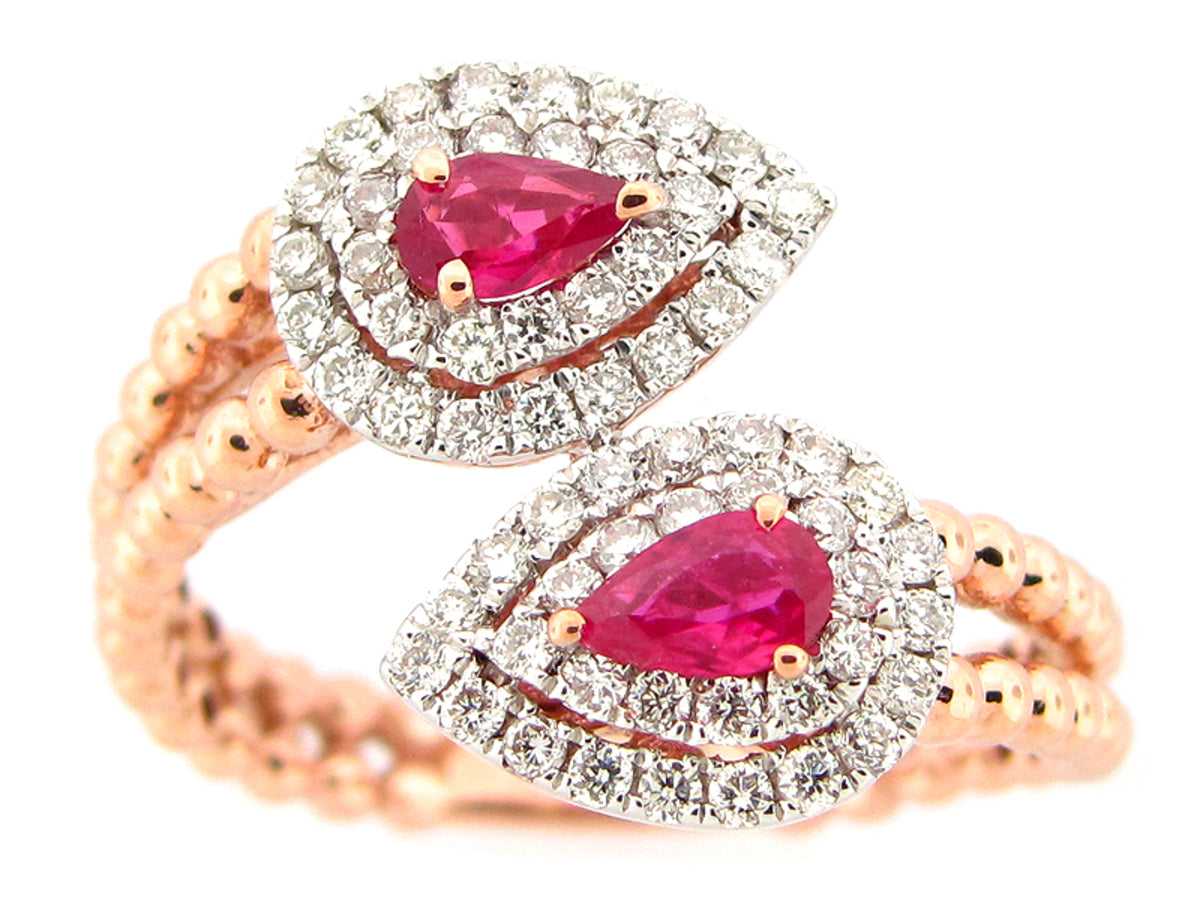 RUBY & DIAMOND RING, 14KR (H), C=0.31
