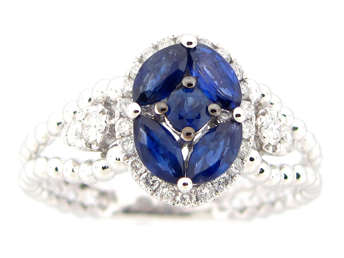 SAPPHIRE & DIAMOND RING, 14KW (H), C=0.84