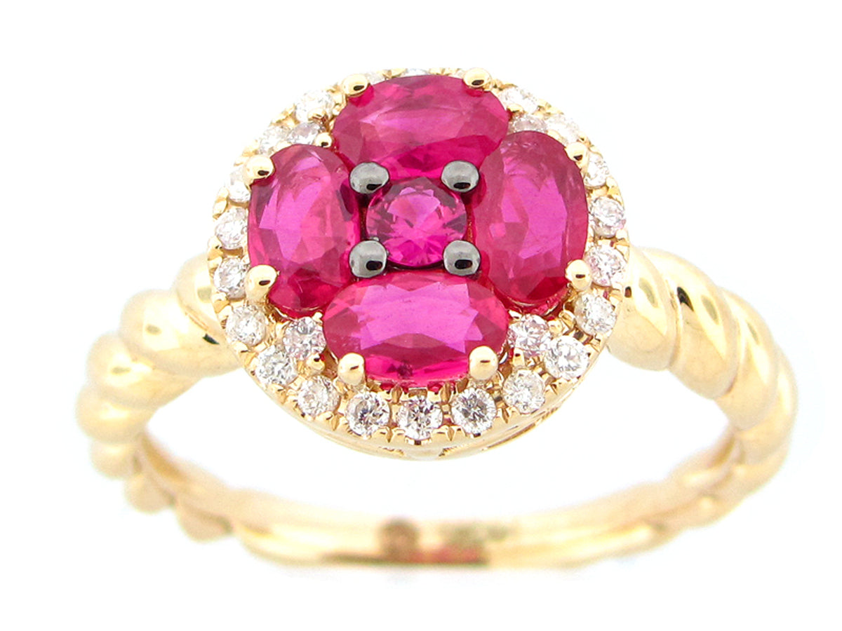 RUBY & DIAMOND RING, 14KY (H), C=0.96