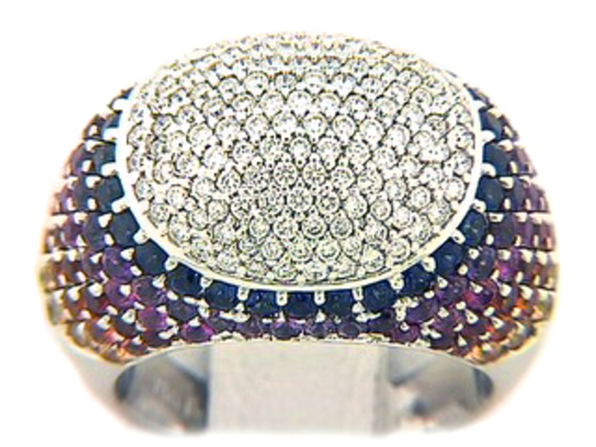 RAINBOW SAPPHIRE & DIAMOND RING